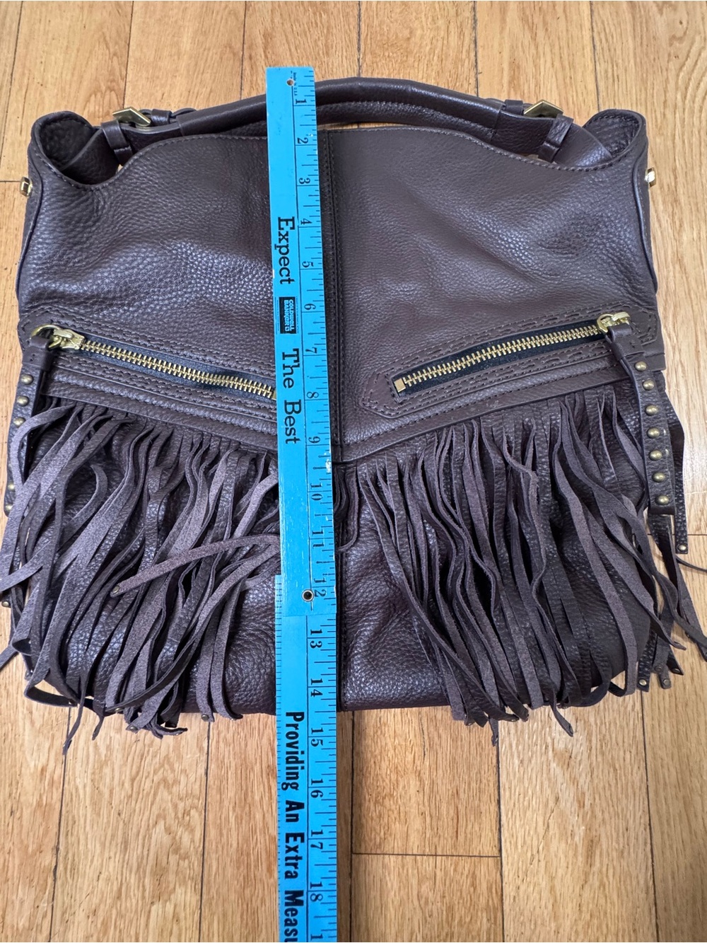 New OrYany Bristol Hobo Fringed 100% Genuine Leather Bag in Dark Brown - Picture 6 of 16